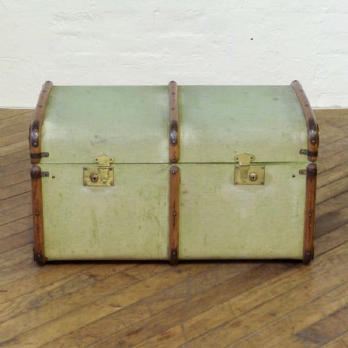 EDWARDIAN GREEN CANVAS TRUNK - ADDITIONAL PHOTO 6