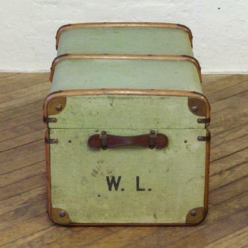 EDWARDIAN GREEN CANVAS TRUNK - ADDITIONAL PHOTO 7