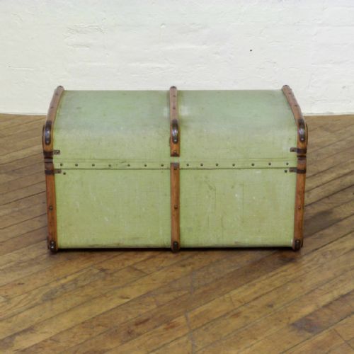 EDWARDIAN GREEN CANVAS TRUNK - ADDITIONAL PHOTO 8