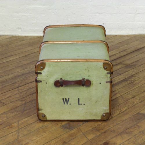 EDWARDIAN GREEN CANVAS TRUNK - ADDITIONAL PHOTO 9