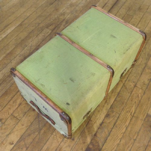 EDWARDIAN GREEN CANVAS TRUNK - ADDITIONAL PHOTO 11