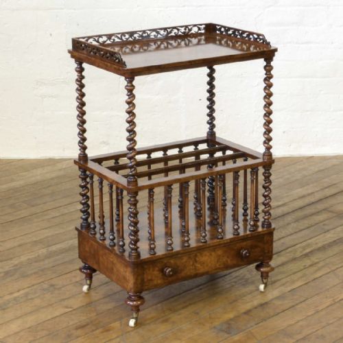 victorian walnut canterbury - CATEGORY: ANTIQUE FURNITURE - DATED 1860
