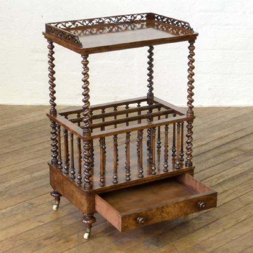 VICTORIAN WALNUT CANTERBURY - ADDITIONAL PHOTO 1