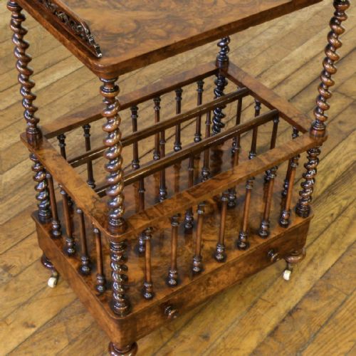 VICTORIAN WALNUT CANTERBURY - ADDITIONAL PHOTO 2