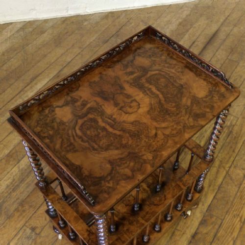 VICTORIAN WALNUT CANTERBURY - ADDITIONAL PHOTO 3