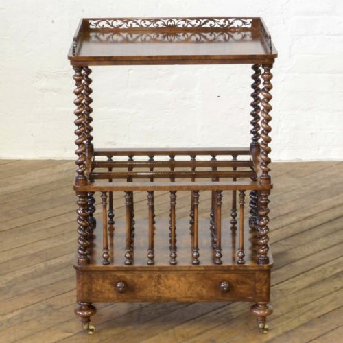 VICTORIAN WALNUT CANTERBURY - ADDITIONAL PHOTO 6