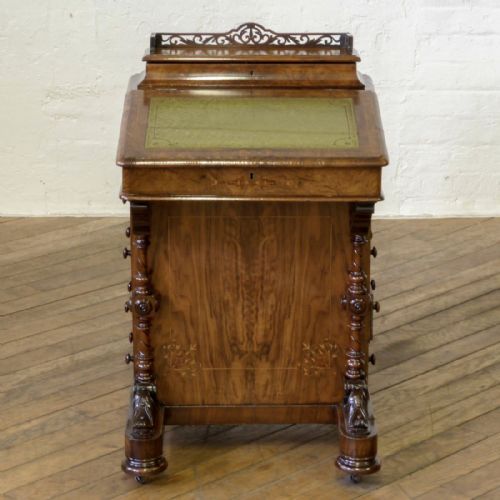 VICTORIAN WALNUT DAVENPORT - ADDITIONAL PHOTO 2