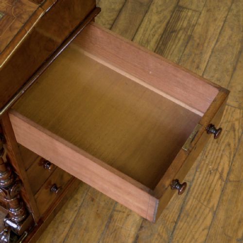 VICTORIAN WALNUT DAVENPORT - ADDITIONAL PHOTO 6