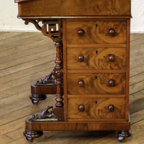 VICTORIAN WALNUT DAVENPORT - ADDITIONAL PHOTO 10