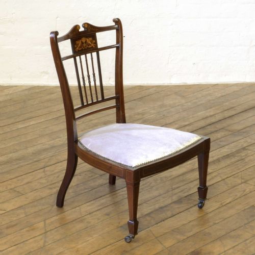 edwardian mahogany low chair - CATEGORY: ANTIQUE CHAIRS - DATED EDWARDIAN