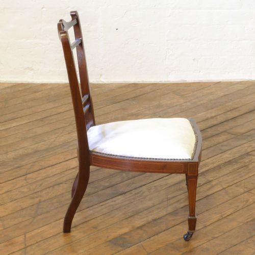 EDWARDIAN MAHOGANY LOW CHAIR - ADDITIONAL PHOTO 4
