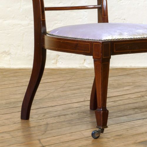 EDWARDIAN MAHOGANY LOW CHAIR - ADDITIONAL PHOTO 8
