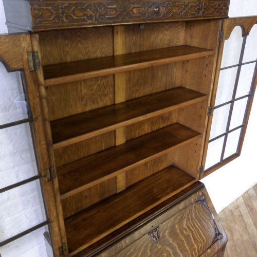 OAK BUREAU BOOKCASE - ADDITIONAL PHOTO 2