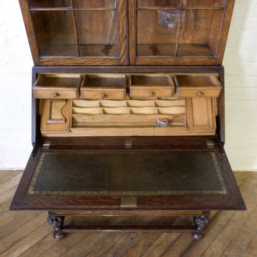 OAK BUREAU BOOKCASE - ADDITIONAL PHOTO 3