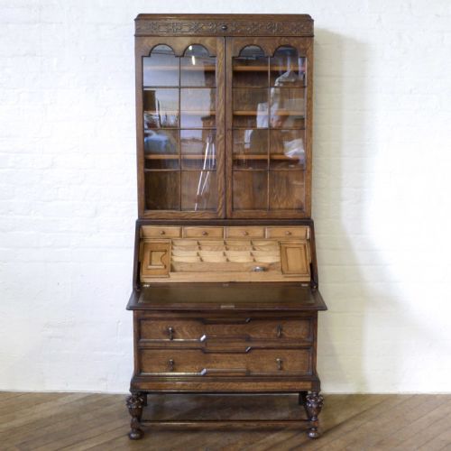 OAK BUREAU BOOKCASE - ADDITIONAL PHOTO 5