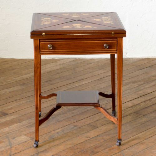 edwardian envelope card table - CATEGORY: ANTIQUE TABLES - DATED EDWARDIAN