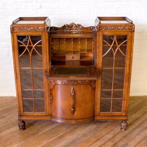 OAK BUREAU BOOKCASE - ADDITIONAL PHOTO 6