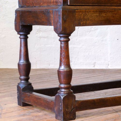QUEEN ANNE OAK CHEST ON STAND - ADDITIONAL PHOTO 7