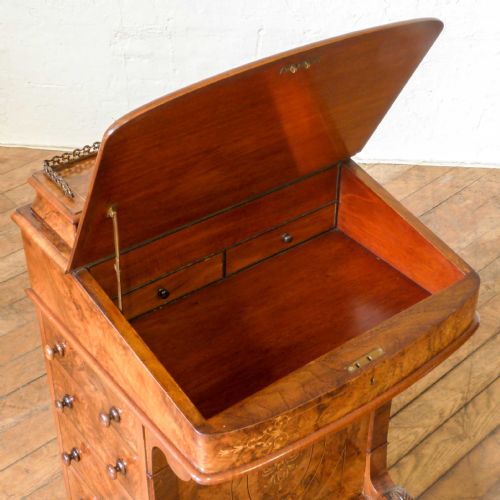 VICTORIAN WALNUT DAVENPORT - ADDITIONAL PHOTO 2