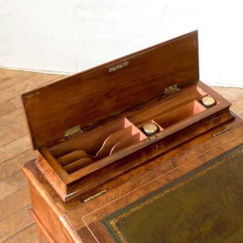 VICTORIAN WALNUT DAVENPORT - ADDITIONAL PHOTO 4