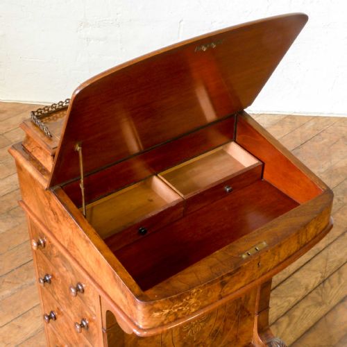 VICTORIAN WALNUT DAVENPORT - ADDITIONAL PHOTO 5