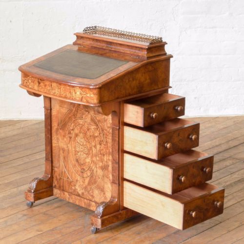 VICTORIAN WALNUT DAVENPORT - ADDITIONAL PHOTO 13