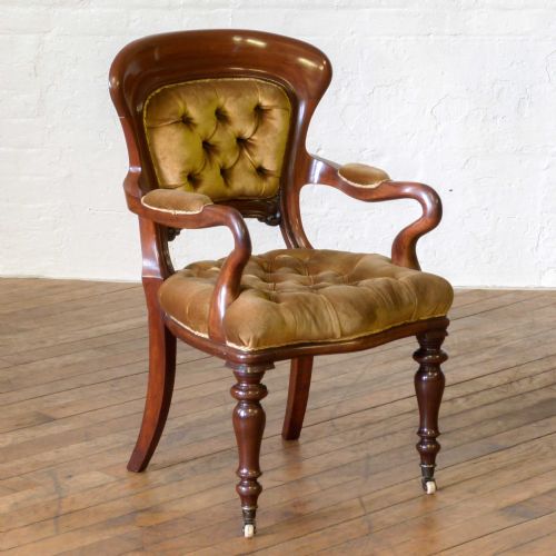 victorian mahogany desk chair - CATEGORY: ANTIQUE CHAIRS - DATED VICTORIAN