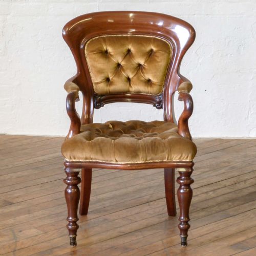 VICTORIAN MAHOGANY DESK CHAIR - ADDITIONAL PHOTO 1