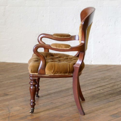 VICTORIAN MAHOGANY DESK CHAIR - ADDITIONAL PHOTO 4