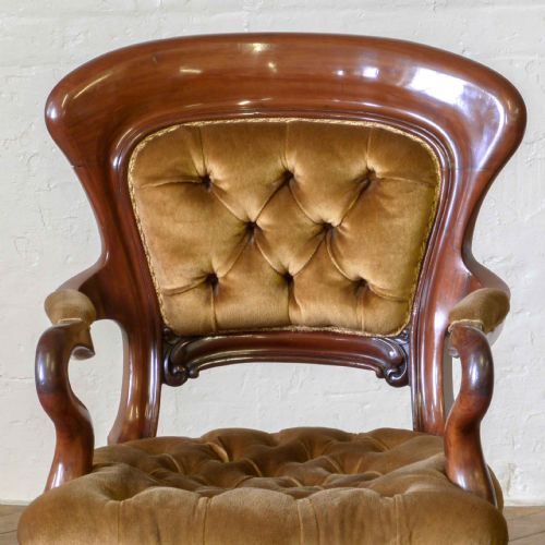 VICTORIAN MAHOGANY DESK CHAIR - ADDITIONAL PHOTO 5