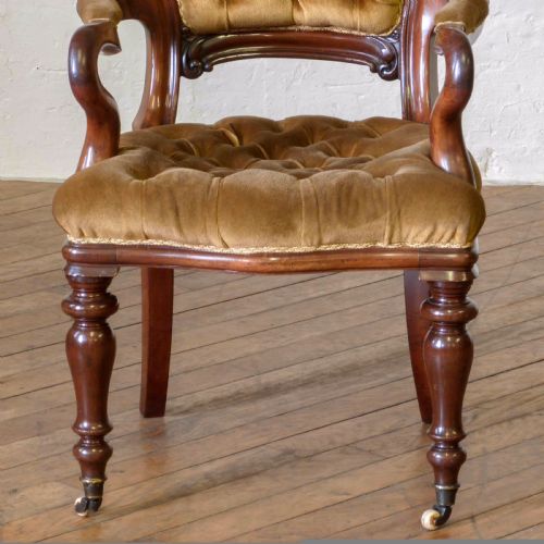 VICTORIAN MAHOGANY DESK CHAIR - ADDITIONAL PHOTO 6