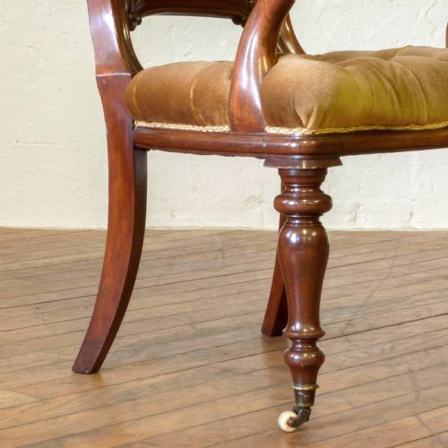 VICTORIAN MAHOGANY DESK CHAIR - ADDITIONAL PHOTO 8