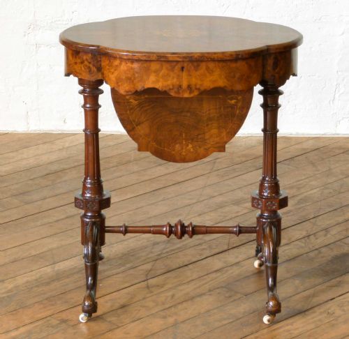 victorian walnut sewing table - CATEGORY: ANTIQUE TABLES - DATED VICTORIAN