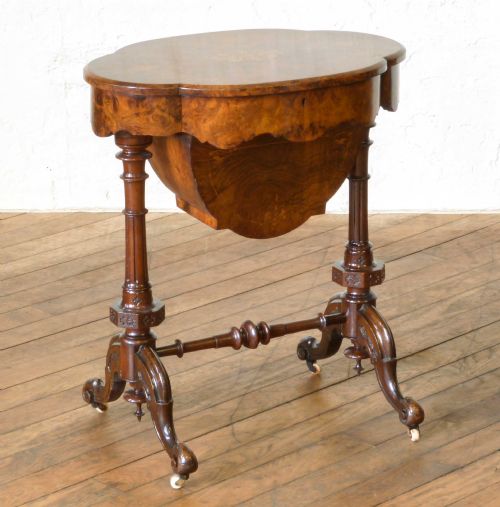 VICTORIAN WALNUT SEWING TABLE - ADDITIONAL PHOTO 1