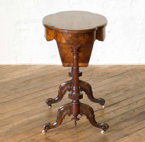 VICTORIAN WALNUT SEWING TABLE - ADDITIONAL PHOTO 2