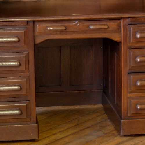 EDWARDIAN OAK ROLL TOP DESK - ADDITIONAL PHOTO 10