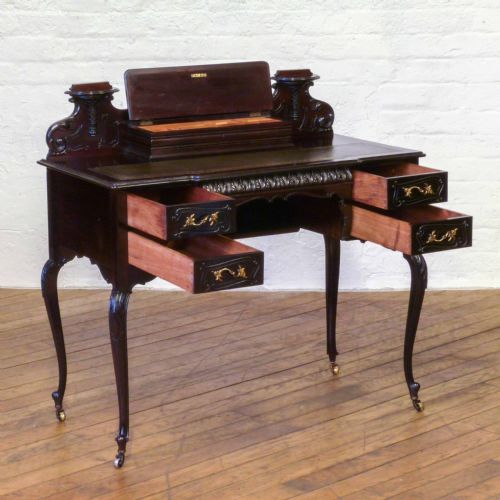 EDWARDIAN MAHOGANY LADIES WRITING DESK - ADDITIONAL PHOTO 1