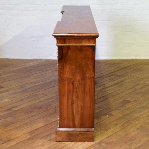 VICTORIAN BURR WALNUT LONG BOOKCASE - ADDITIONAL PHOTO 1