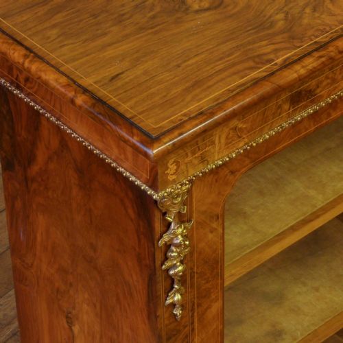 VICTORIAN BURR WALNUT LONG BOOKCASE - ADDITIONAL PHOTO 11