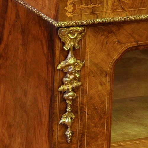 VICTORIAN BURR WALNUT LONG BOOKCASE - ADDITIONAL PHOTO 12