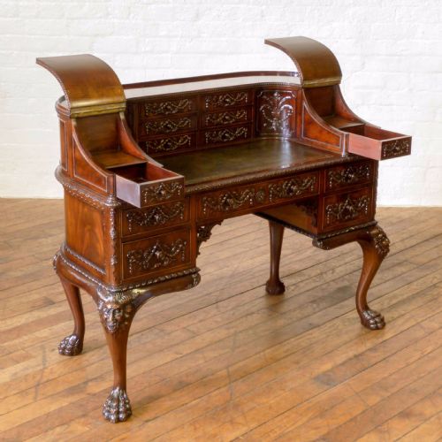 VICTORIAN MAHOGANY CARLTON HOUSE DESK - ADDITIONAL PHOTO 3