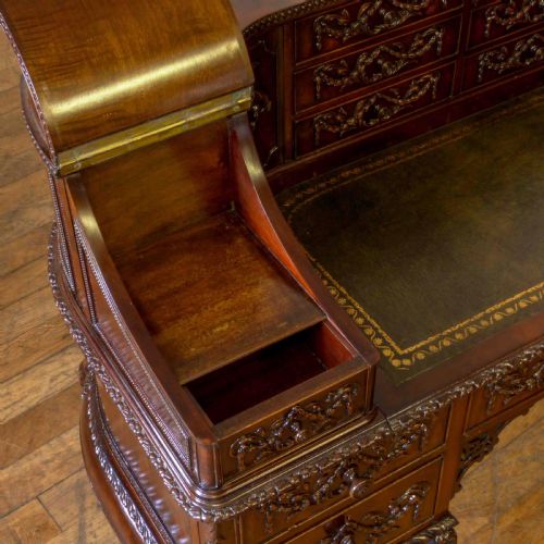 VICTORIAN MAHOGANY CARLTON HOUSE DESK - ADDITIONAL PHOTO 4
