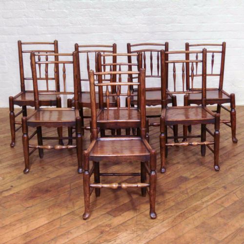 set of eight 18th century ash and elm country chairs - CATEGORY: ANTIQUE CHAIRS - DATED 18TH CENTURY