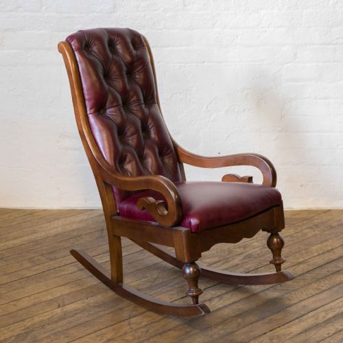 victorian mahogany fish tail rocker - CATEGORY: ANTIQUE CHAIRS - DATED VICTORIAN