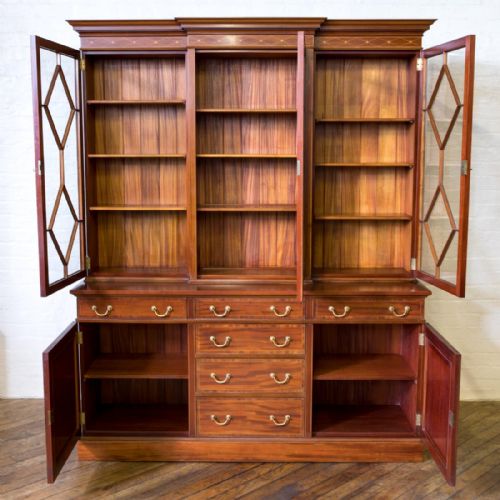 EDWARDIAN MAHOGANY BOOKCASE - ADDITIONAL PHOTO 2