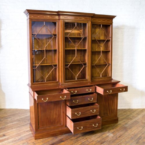 EDWARDIAN MAHOGANY BOOKCASE - ADDITIONAL PHOTO 3