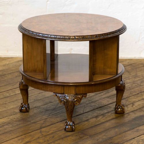 burr walnut revolving table - CATEGORY: ANTIQUE TABLES - DATED 1920