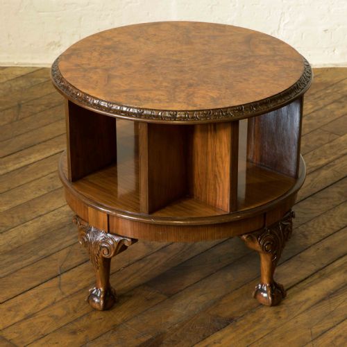 BURR WALNUT REVOLVING TABLE - ADDITIONAL PHOTO 4