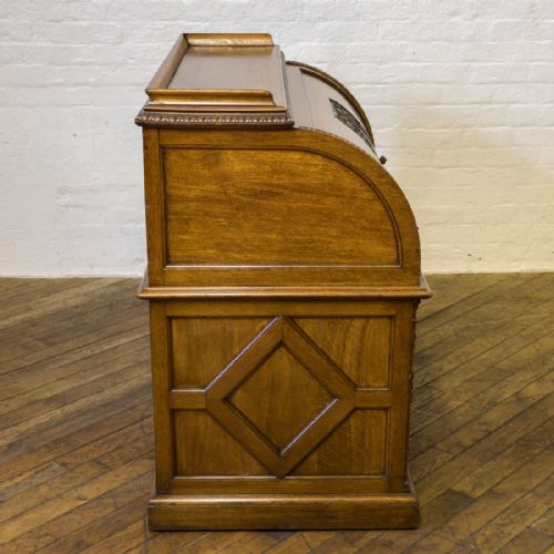 VICTORIAN OAK CYLINDER DESK - ADDITIONAL PHOTO 17
