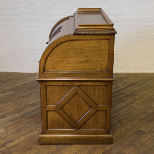 VICTORIAN OAK CYLINDER DESK - ADDITIONAL PHOTO 19